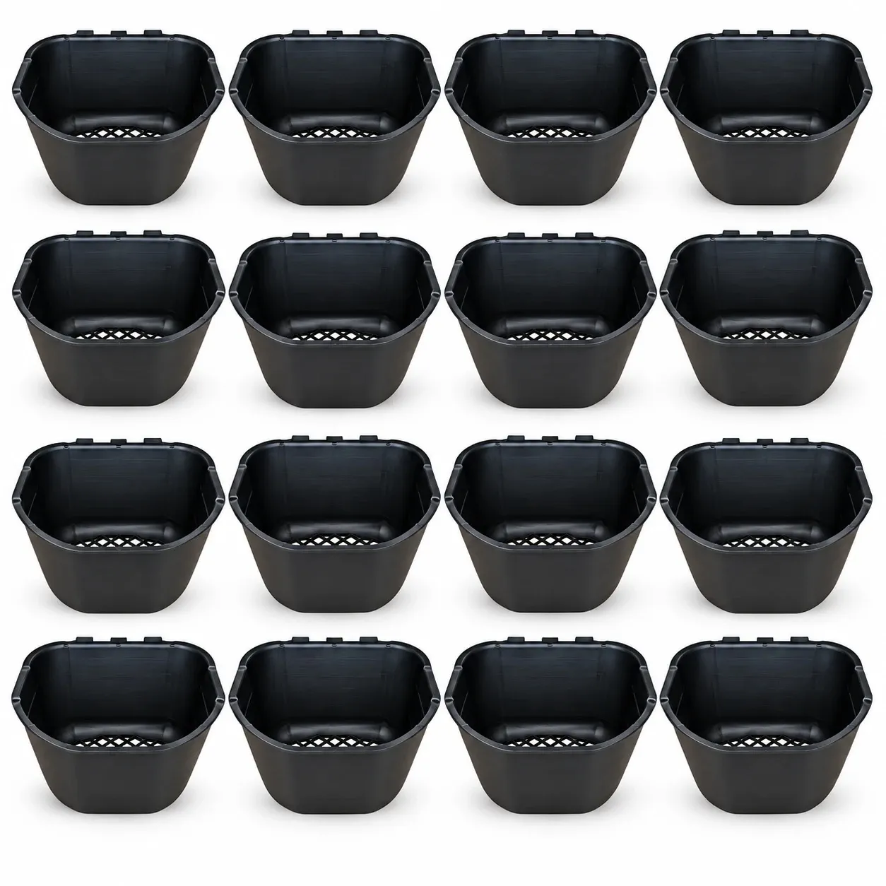Dezesseis Green Pots, o equivalente a 1 m² de parede