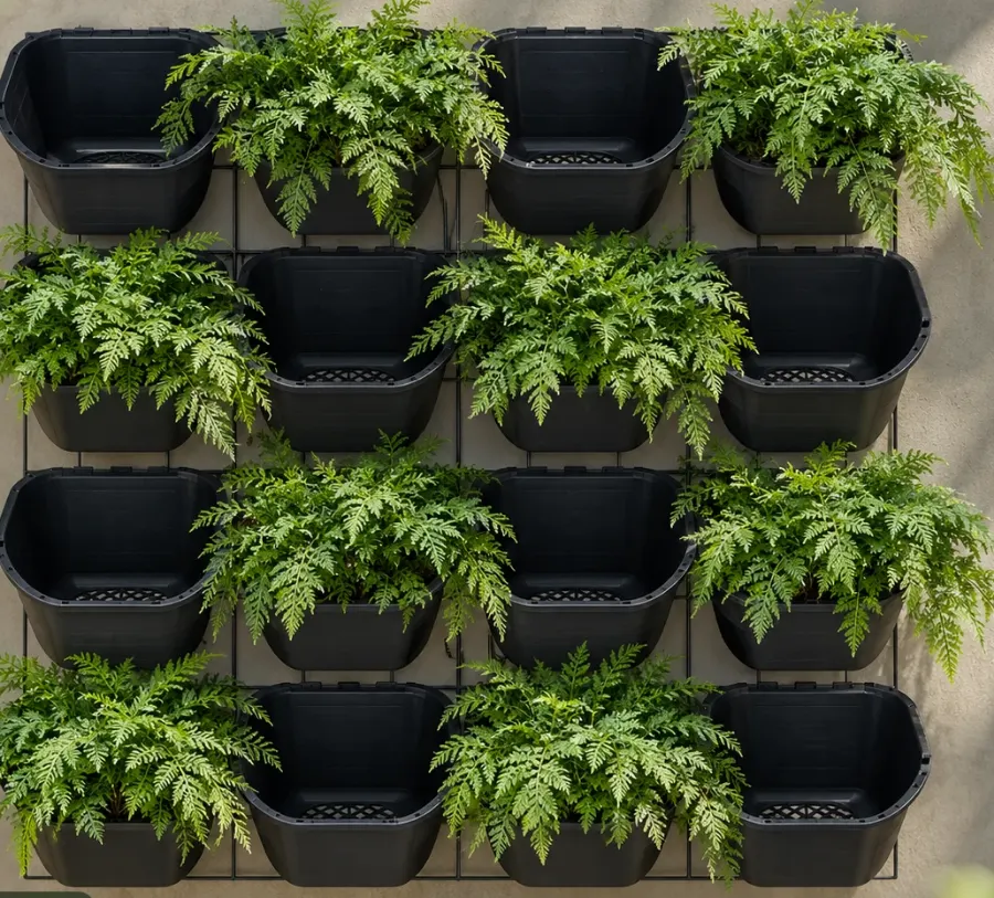Green Pots fixados na tela
